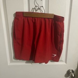 Red Gymshark 5 inch shorts